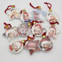 Christmas Tree Decorations Transparent Christmas Balls Five Stars Photo Frame Pendant Christmas Tree Hanging Balls Picture Holde Christmas Ornaments