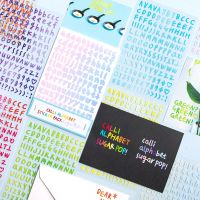 【LZ】 10pcs Gradient Colored Alphabet Numbers Decorative Stickers Material Sticker Scrapbooking Label Diary Cup Phone Journal Planner