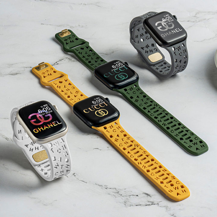 สายนาฬิกาข้อมือ-ซิลิโคนนิ่ม-ระบายอากาศ-ลายตัวอักษร-สําหรับ-apple-watch-ultra-2-49มม-สาย-iwatch-series-9-8-7-se-6-5-4-3-ขนาด-41มม-45มม-40มม-44มม-38มม-42มม