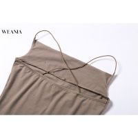 Weania Party V-neck Pleated Spaghetti Dress Irregular Hem y Backless Dress