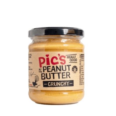 Pics Brand เนยถั่วครั้นชี่ กรุบกรอบ ไม่เติมน้ำตาล Peanut Butter Crunchy (195g)