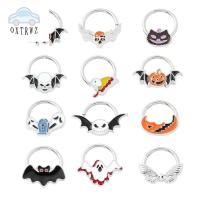 OXTRWZ ถังฟักทอง ฮาโลวีน halloween accessories ค้างคาวผีผี แหวนจมูกส่วนบานพับฮาโลวีน กระโหลกศีรษะ โลหะผสมอัลลอยด์ ทันสมัยและทันสมัย รูปทรงเรขาคณิต เครื่องประดับร่างกาย