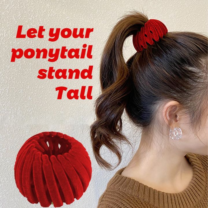 bird-nest-hair-claw-clips-ponytail-holder-velvet-fixed-hair-clips-retractable-hairpin-buckles-hair-accessories-for-women-girls