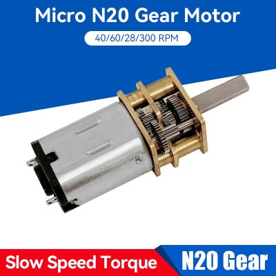 Micro N20 Gear Motor Slow Speed Gearbox Reducer Electric Motor 5V 40/60/28/300 RPM Slow Speed Torque Electric Motor DIY Toy Electric Motors