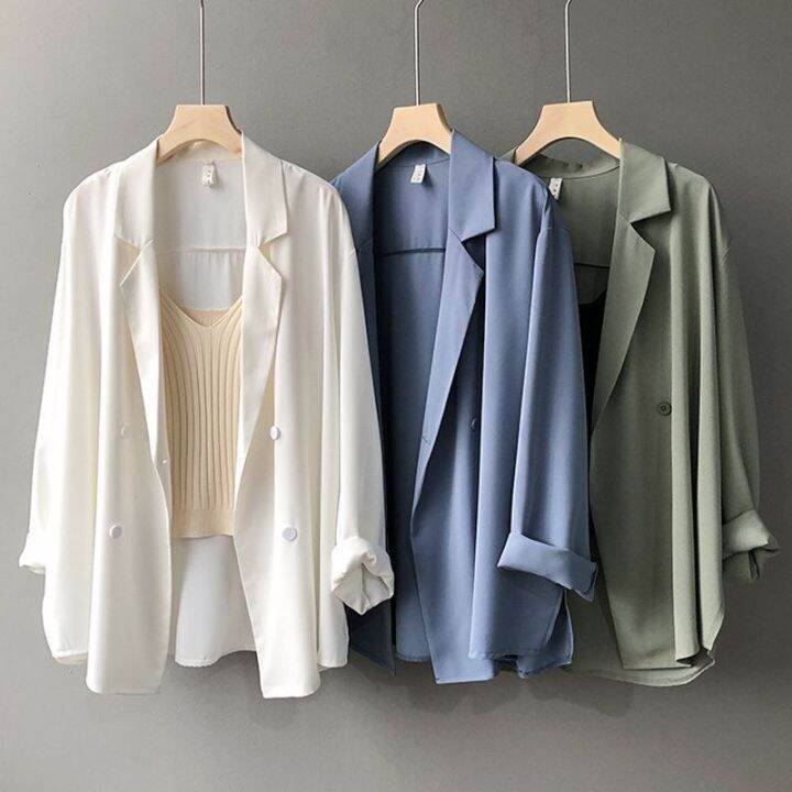 korean-style-sunscreen-chiffon-suit-jacket-thin-design-loose-drape-blazer