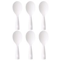 ✔❒ 6 Pcs Rice Spoon Kitchen Compact Spatula Scooper Non Stick Household Paddle Supply White Plastic Safe