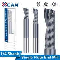 XCAN เครื่องตัดมิลลิ่ง 1/4 นิ้ว Shank CNC Router Bit Up Cut Single Flute Carbide Spiral End Mill เครื่องตัดแกะสลักสําหรับไม้ MDF PVC