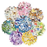 40pcs Cute Colorful Butterfly Stickers For Laptop Stationery Sketchbook Sticker Aesthetic Craft Supplies Scrapbooking Material