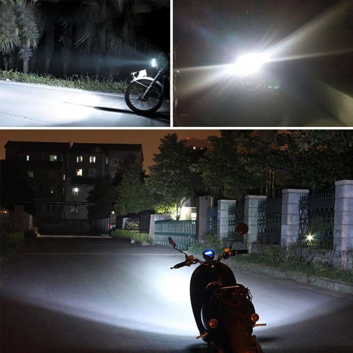 โคมไฟแผ่นเรืองแสงแสงสีขาวไฟหน้ารถจักรยานยนต์-led-ไฟตัดหมอก12v-p15d-h6-ba20d-h4สำหรับรถสามล้อสกูตเตอร์