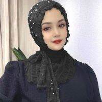 Muslim Beaded Shawl Mesh Breathable Elastic Malaysia Scarf Fashion Hijab