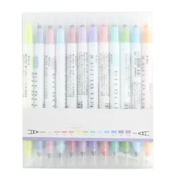 12pcs set cute double head marker