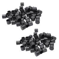 100 Pcs Black Rubber PVC Flexible Round End Cap Round 12mm Foot Cover