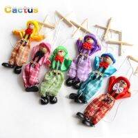 Funny Colorful Pull String Puppet Clown Wooden Marionette Handcraft Toy Joint Activity Doll Kids Children Gifts