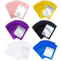 【CW】┅✠  50pcs Colorful Mylar Ziplock with Window for Jewelry Display Reusable Foil