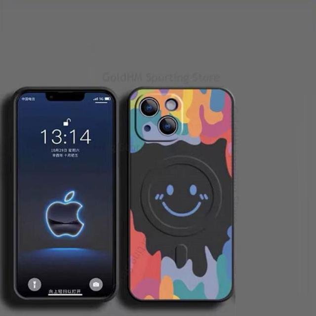 new-style-phone-case-เคสโทรศัพท์-magsafe-สำหรับไอโฟน14-pro-max-graffiti-smile-magsafe-สำหรับ-iphone-13-12-pro-max-14-plus