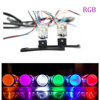 2PCS RGB LED Demon Eyes Devil eye For Universal Car Motorcycle 2.5 3.0 inch Headlights Projector Lens Turn-off Controller Wires