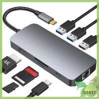 IHBNEP USB ชาร์จ PD สำหรับแล็ปท็อปตัวขยาย3.0อะแดปเตอร์อีเทอร์เน็ต Gigabit 4K HDMI USB C ฮับตัวแยก Type-C แท่นวางมือถือ