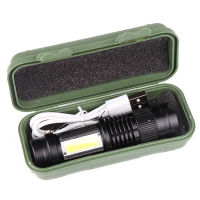 4000LM MINI Flashlight Built In Battery USB Charging LED Flashlight COB Zoomable Waterproof Tactical Torch Lamp Bulbs Lantern