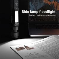G19 LED+COB Flashlight Torch With Magnet USB Rechargeable Outdoor Lighting Sports Flashlight For Cycling Camping Fishing Torch