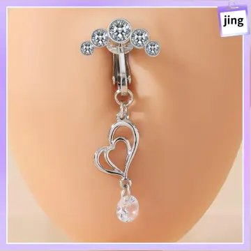 Buy MoonliDesignsGold Fake Belly Ring Clip On Navel Piercing Faux Stomach  Hoop Non Pierced Jewelry Online at desertcartINDIA