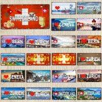 [YZFQ ]Switzerland License Plate Metal Signs Travel Souvenir Decorative For Wall Shop Man Cave Home Decor 30X15CM DC-1120A