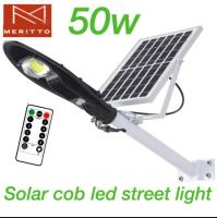 ไฟถนน โชล่าเชล 50w Solar Cob Led Street Light  Solar Panel 40w 12V Battery  30AH