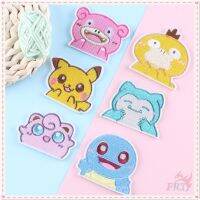 ✿ - Anime Game Self-adhesive Sticker 1Pc Pikachu Jigglypuff Squirtle Psyduck Snorlax Slowpoke Sew on Iron Embroidery Accessories Badges Patches