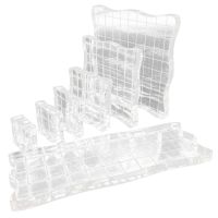 7pcs/set Transparent Acrylic Clear Stamp Block Pad Scrapbooking DIY Handmade Tool Curve Edges Stamping