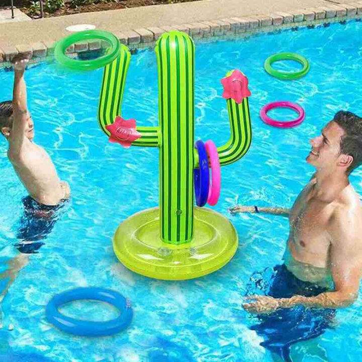 pvc-outdoor-inflatable-cactus-ring-toss-game-new-floating-pool-toys-beach-party-supplies-bar-travel-swimming-pool-accessories