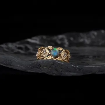 Oval Opal Yellow Gold Ring | REEDS Jewelers