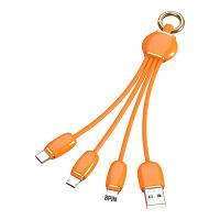 สายชาร์จเร็ว Valeriee 3-In-1 USB ขนาดเล็กพกพา/Type-C/ พวงกุญแจห้อยสายชาร์จสายข้อมูลโทรศัพท์8Pin สำหรับใช้ในสำนักงาน