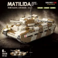 แบบทหาร WW2 UK Matilda Mk.ii เครื่องประดับคอลเลกชันรถถังทหารราบบล็อกตัวต่อของเล่นของขวัญคริสต์มาส