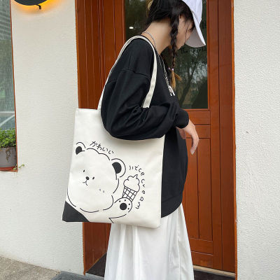 New Bags Student Fresh Sweet Shoulder Bag Korean Style Large Capacity Canvas Bag Portable Crossbody Canvas Bag