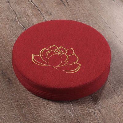 p5u7 1PC Yoga Meditation Backrest Pillow Linen PEP Hard Texture Cushion Round Meditate Removable Tatami Mat Washable 40x6cm
