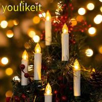 Yulikeit แสงเทียน LED 20ชิ้น,เทียนของตกแต่งต้นไม้คริสต์มาสแบบไร้เปลวไฟเทียนสีขาวอบอุ่นตกแต่งเทศกาล