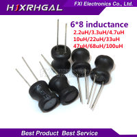 10Pcs Unshielded Wirewound DIP Power Inductor 0608(6*8มม.) 3.3uH 68uH 4.7uH 10uH 22uH 2.2uH 100uH I-Shaped Inductance