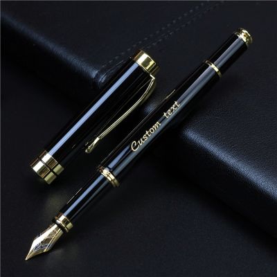 ZZOOI Golden text custom engraved Fountain Pen Office school commemorate gift full metal pen Student writing Roller Pen stationery