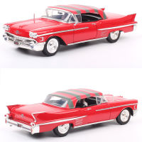 1:24 1958 Cadillac SERIES 62 Freddy Krueger รูปโลหะผสม Static รถของเล่นรุ่นเด็กของสะสมของที่ระลึกของขวัญ J278