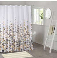 Yellow Tidbits Bathroom Set With Shower Curtains Small Size Art Printed Shower Curtain Waterproof Polyester Bath Screen