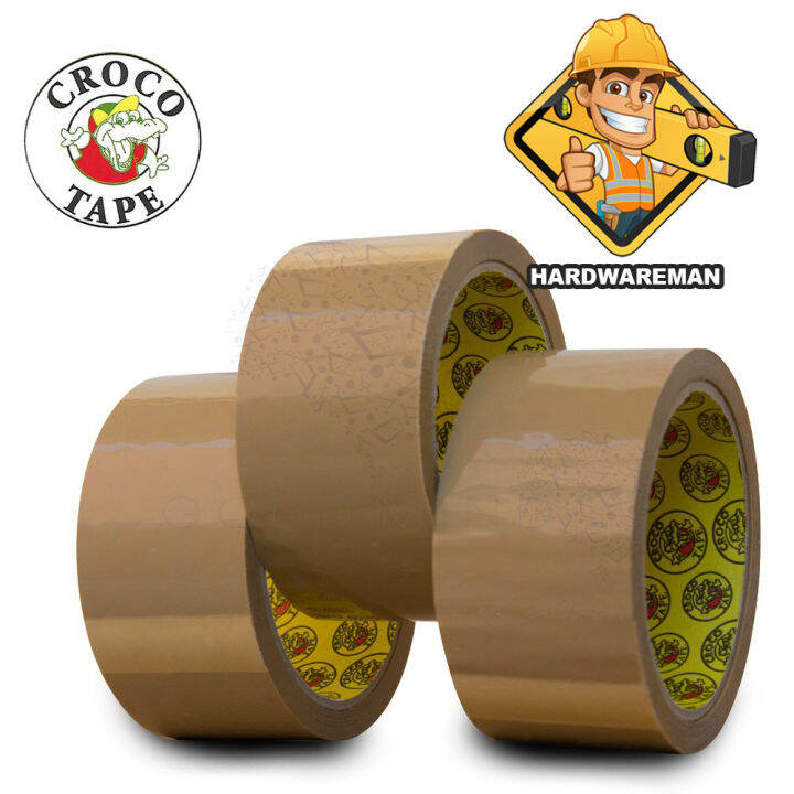 CROCODILE PACKAGING TAPE 2 inches x 50 meters (2"x50m) Tan Brown