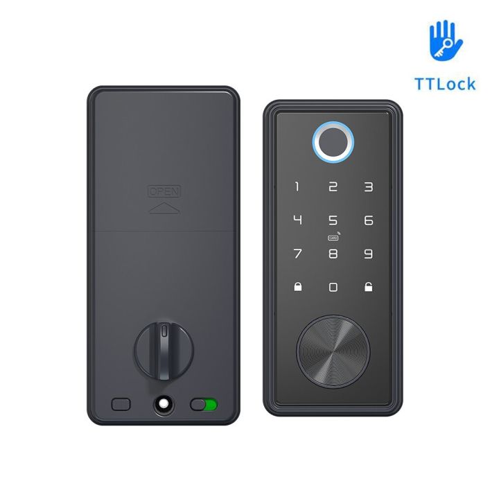 Ttlock หรือแอป Tuya Smart รีโมทคอนโทรลลายนิ้วมือ Biometrics บัตรรหัสผ่านเราสลักล็อคไฟฟ้าอัตโนมัติ