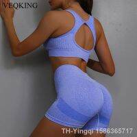 【hot】✠  VEQKING Gym Set Workout for Seamless Leggings Waist Shorts Tracksuit Clothing