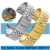 ✻✈ สายนาฬิกาสแตนเลสสำหรับ Seiko Prospex Turtle SRPA21 SRP777 SRPC25 SRP773 สร้อยข้อมือหัวเข็มขัดโลหะแข็งแบบพับได้ 22 มม.