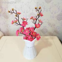 Artificial Plum Cherry Blossoms Simulation Potted Plants Winter Plum Branch Bonsai DIY Wedding Home Room Livingroom Decoration