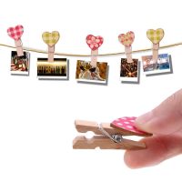 10pcs Mini Wooden Clips Love Heart Clothespin Craft Clips DIY Photo Cards Peg Paper Postcard Craft DIY Clips Office Supplies Clips Pins Tacks