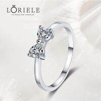 LORIELE 100% มอสซาไนต์ตัดรูปหัวใจสำหรับผู้หญิง4มม. สีแล็บเพชรประกายเครื่องประดับชุบขาว