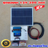 ชุดนอนนา 300w แผงโซล่าเซลล์ 20w แบตเตอร์รี่ 5Ah แอมป์ สายไฟ 9เมตร สายแบต 2 เมตร อินเวอร์เตอร์300 ชาร์เจอร์ 30A ปลั๊กไฟ