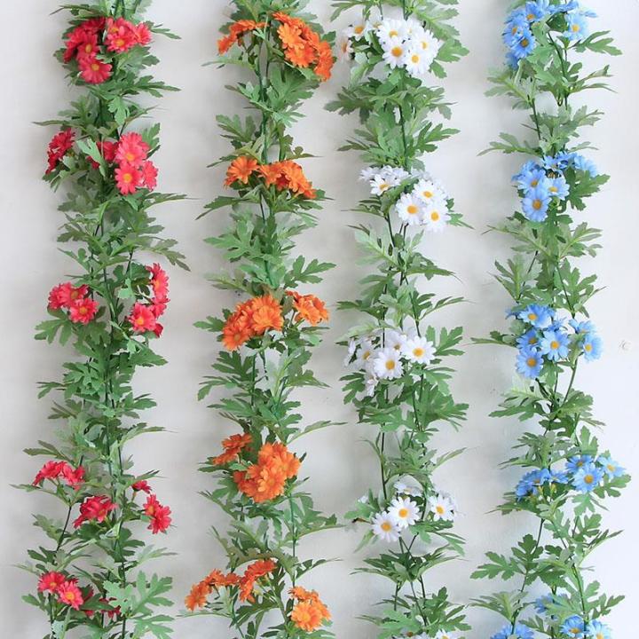 เถาดอกไม้ประดิษฐ์เถาดอกไม้เถาดอกไม้ท่อเครื่องปรับอากาศ-daisy-ที่สวยงามขดลวดเถาดอกไม้ในร่มเถาประดับ-blockinghuilinshen