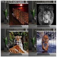 【CW】♨  Animals Shower Curtains African Leopard Tiger Bathtub Decoration Accessories Multiple Size Curtain