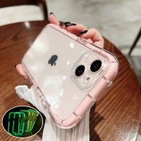 Floveyoo เคสโปร่งใสซิลิโคนกันกระแทกเรืองแสงหรูหราสำหรับ iPhone 14 13 11 12 Pro Max XS Max X XR 14 7 8 Plus เคส Funda